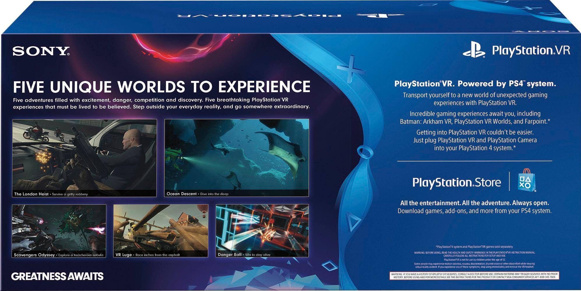 Sony 3002147 playstation vr clearance worlds game launch bundle