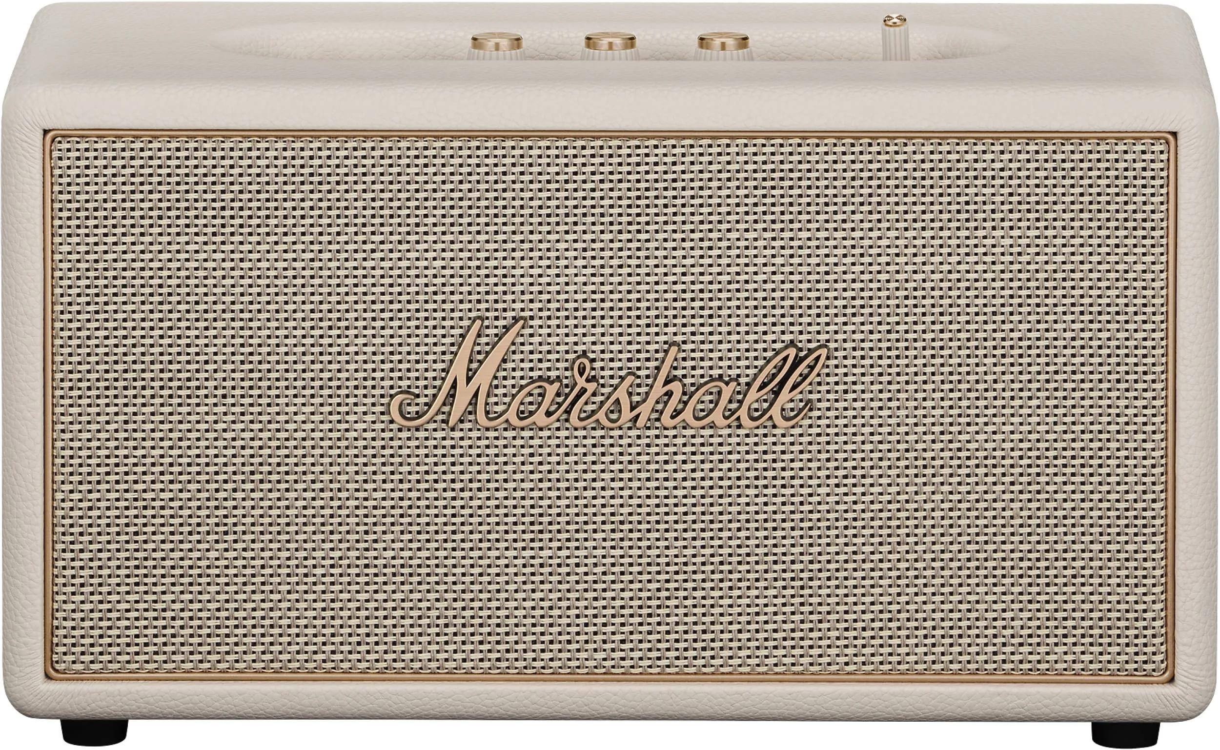 Front. Marshall - Stanmore IV Bluetooth Home Speaker with Volume / Bass / Treble Controls and 3.5 mm Auxilary / RCA Inputs - Cream.