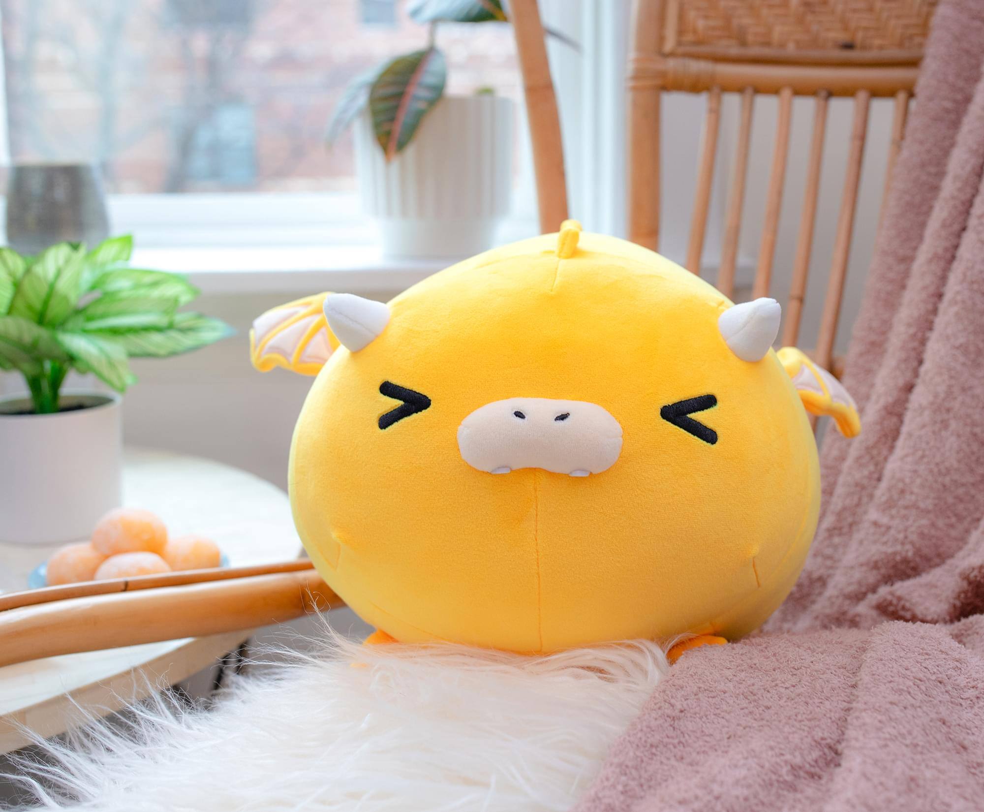 Alt View 4. Toynk - MochiOshis 12-Inch Character Plush Toy Animal Yellow Dragon | Fumiho Firoshi - Orange.