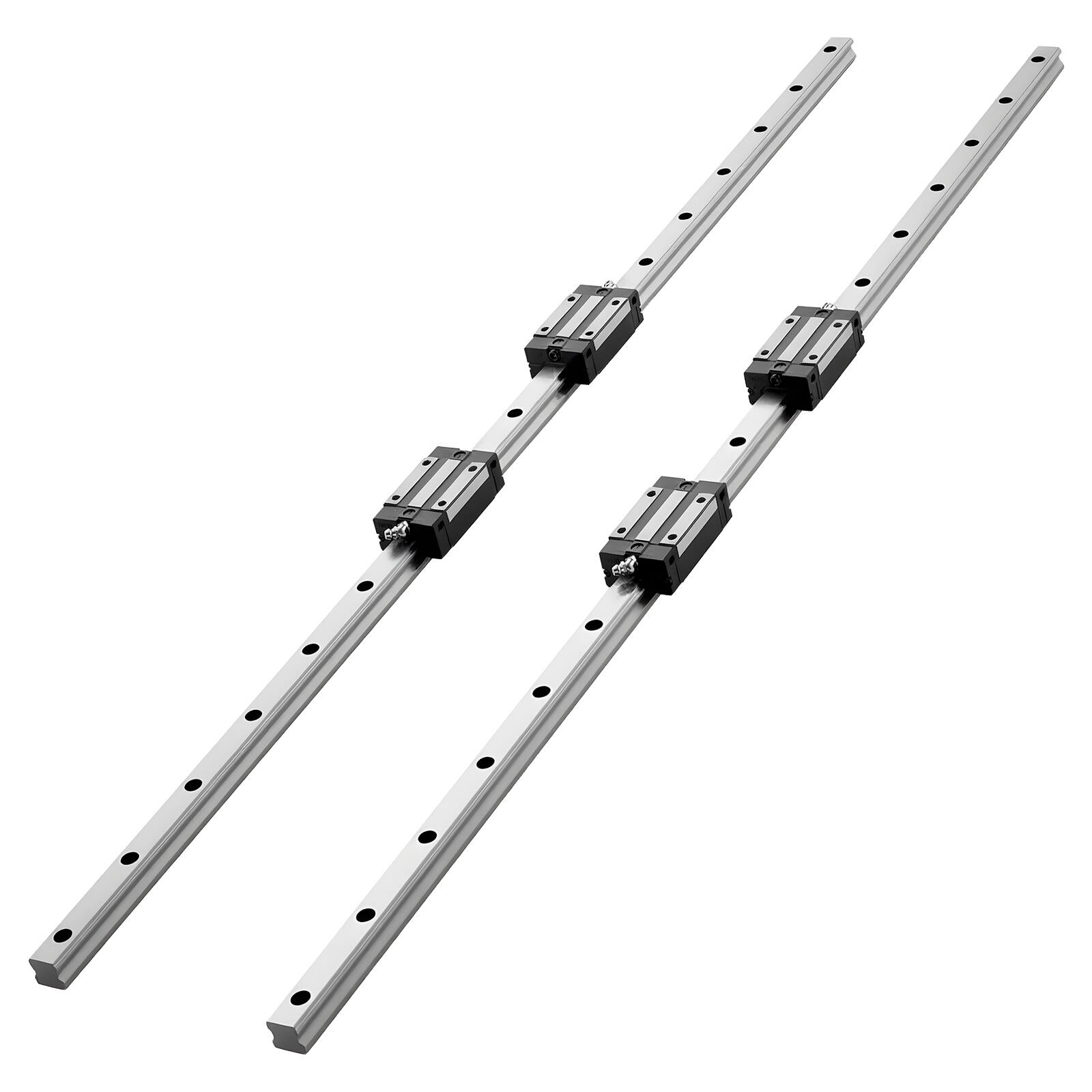 Alt View 5. VEVOR - Linear Rail Guide Kit, HGR20, 2Pcs 1000 mm (39.4 inch) Linear Motion Rails and 4Pcs Bearing Slide Blocks - Silver.
