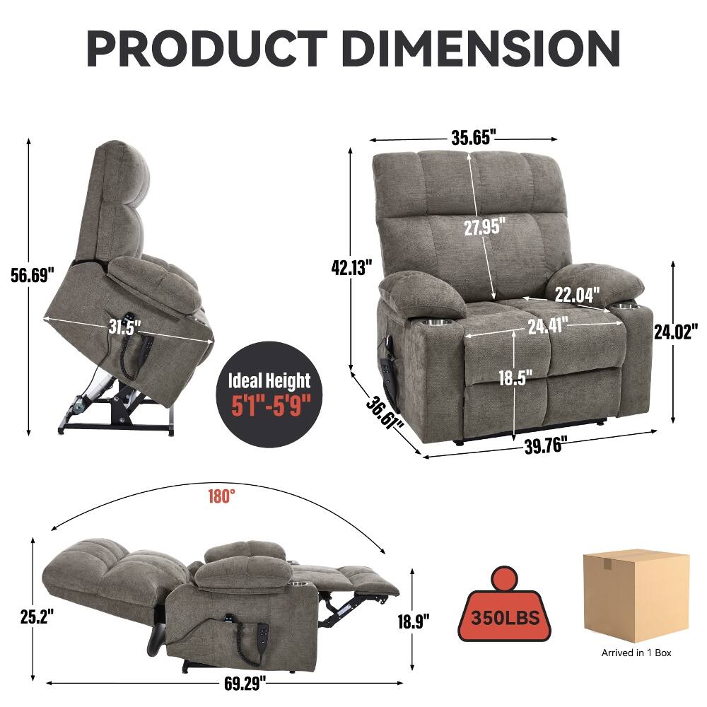 PRODUCT DIMENSION

- 35.65"
- 27.95"
- 56.69"
- 31.5"
- 42.13"
- 22.04"
- 24.41"
- 24.02"
- Ideal Height 5'1"-5'9"
- 36.61"
- 18.5"
- 39.76"
- 180
- 25.2"
- 18.9"
- 350LBS
- Arrived in 1 Box
- 69.29"