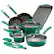 Angle. Rachael Ray - 14-Piece Cookware Set - Fennel Gradient.