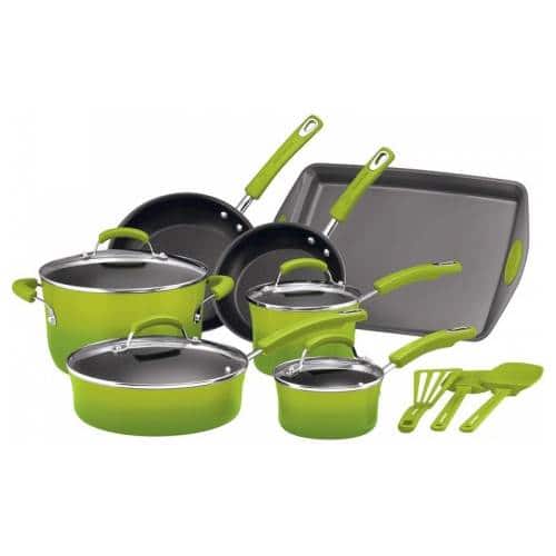 Alt View 11. Rachael Ray - 14-Piece Cookware Set - Green Gradient.