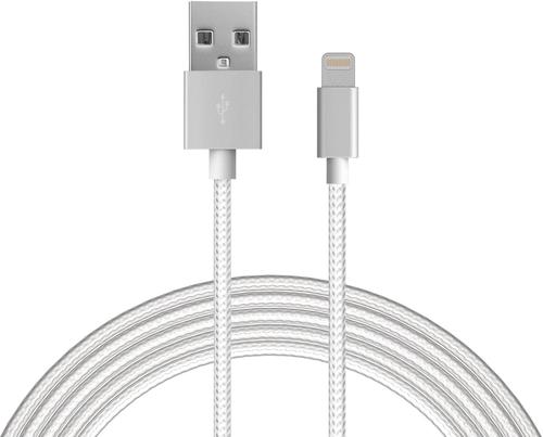 Just Wireless - Apple MFi Certified 10' Lightning USB Cable - Metallic silver was $29.99 now $17.99 (40.0% off)