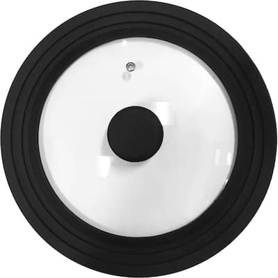 Elite Cuisine - Universal Silicone Glass Lid - Clear and Black