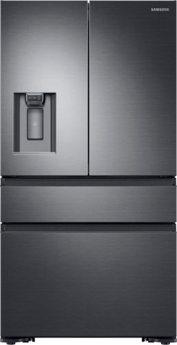 Samsung - 22.6 Cu. Ft. 4-Door Flex French Door Counter-Depth  Fingerprint Resistant Refrigerator - Black stainless steel was $2999.99 now $2299.99 (23.0% off)