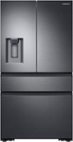 Samsung - 22.6 Cu. Ft. 4-Door Flex French Door Counter-Depth  Fingerprint Resistant Refrigerator - Black stainless steel - Front_Zoom