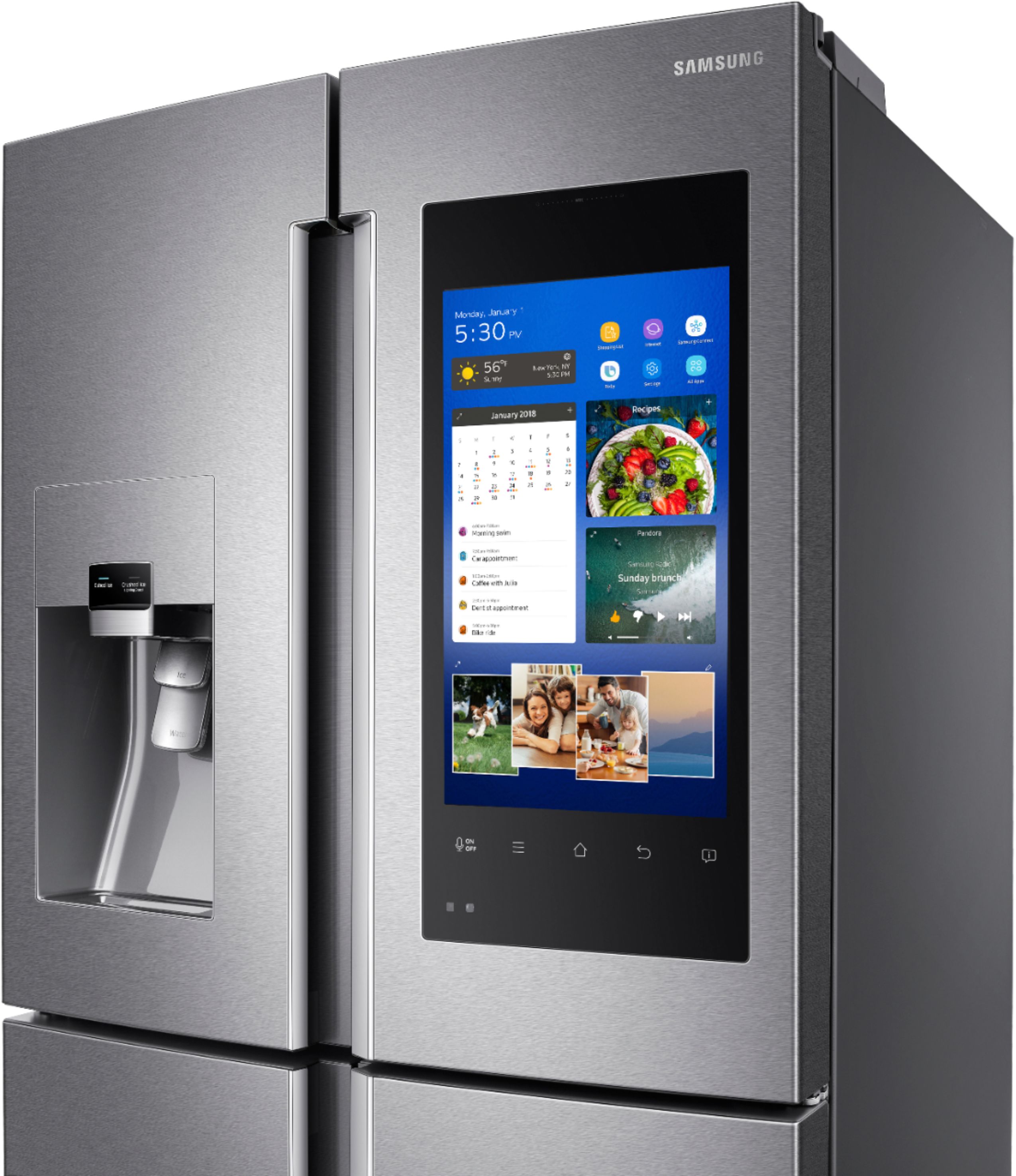 Samsung 27.7 cu. ft. 4-Door French Door Smart Refrigerator with Family Hub  Stainless Steel RF28R7551SR - Best Buy