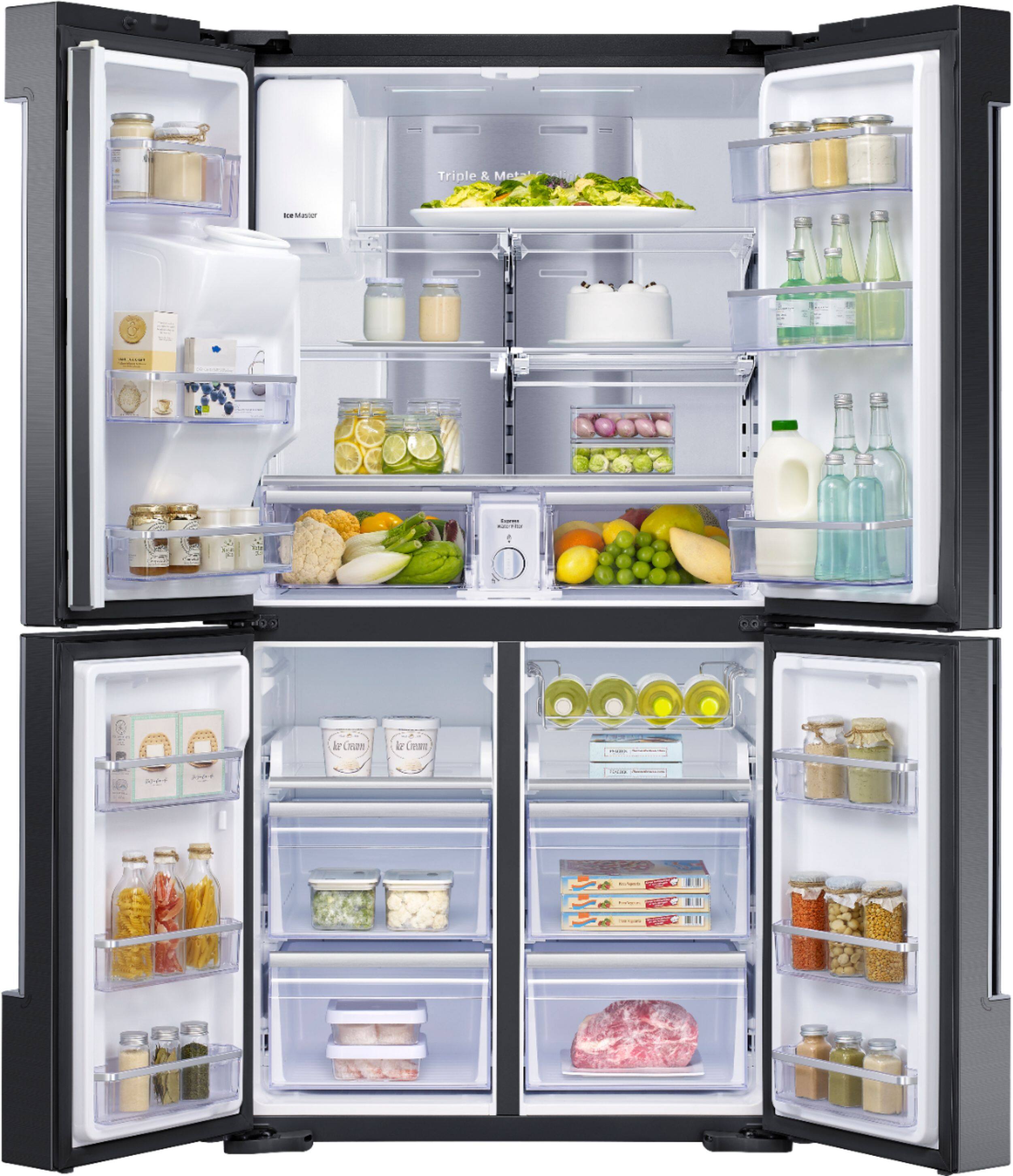 Alt View 19. Samsung - Family Hub 2.0 22.0 Cu. Ft. 4-Door Flex French Door Counter-Depth Refrigerator.