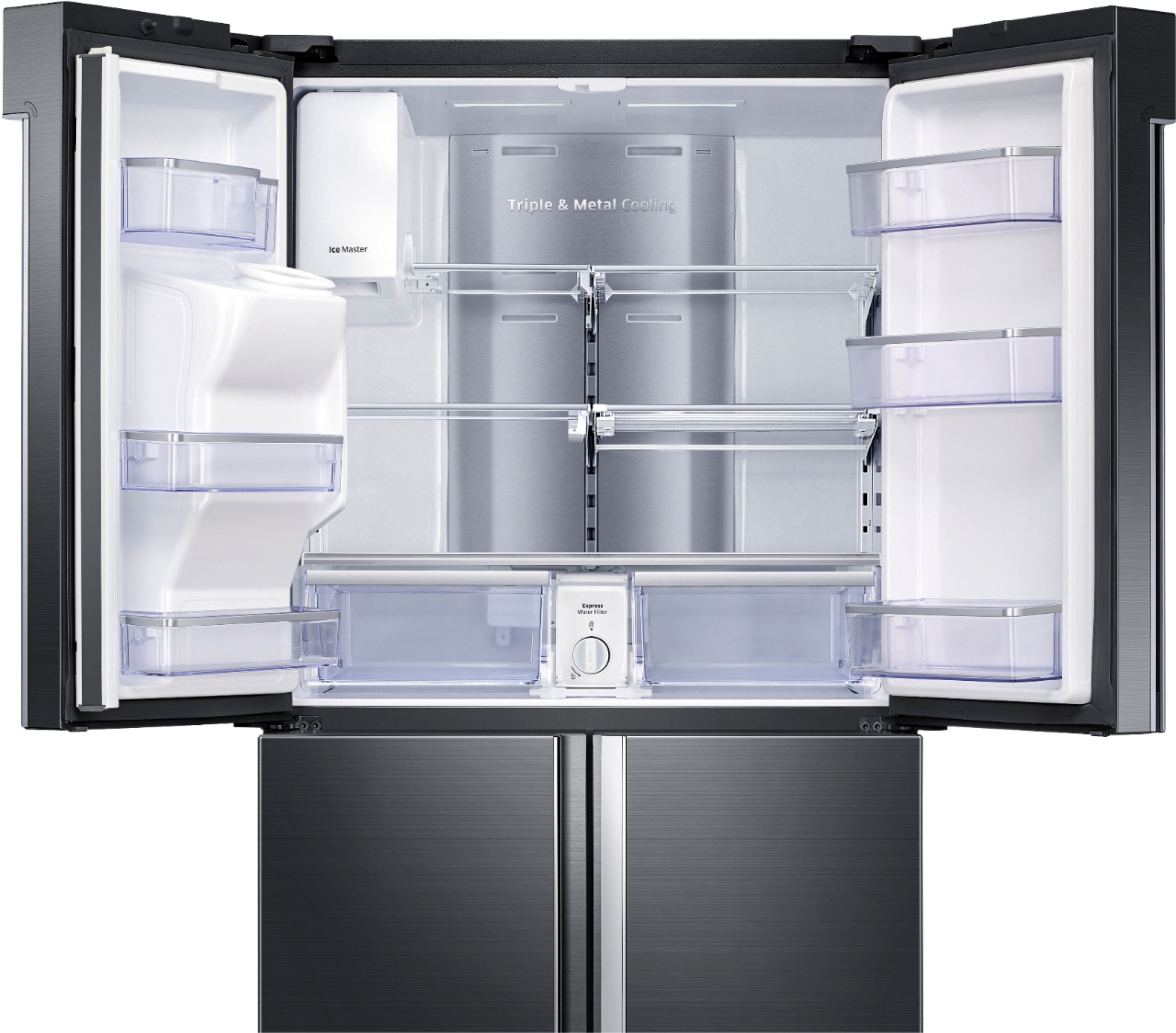 Alt View 2. Samsung - Family Hub 2.0 22.0 Cu. Ft. 4-Door Flex French Door Counter-Depth Refrigerator.