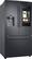 Angle. Samsung - Family Hub 24.2 Cu. Ft. 3-Door French Door Fingerprint Resistant Refrigerator - Black stainless steel.