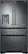 Front. Samsung - 22.7 Cu. Ft. 4-Door Flex French Door Counter-Depth Fingerprint Resistant Refrigerator - Black stainless steel.
