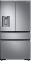 Front Zoom. Samsung - 22.6 Cu. Ft. 4-Door Flex French Door Counter-Depth Fingerprint Resistant Refrigerator - Stainless steel.