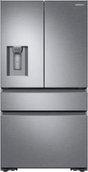 Samsung - 22.6 Cu. Ft. 4-Door Flex French Door Counter-Depth Fingerprint Resistant Refrigerator - Stainless steel - Front_Zoom