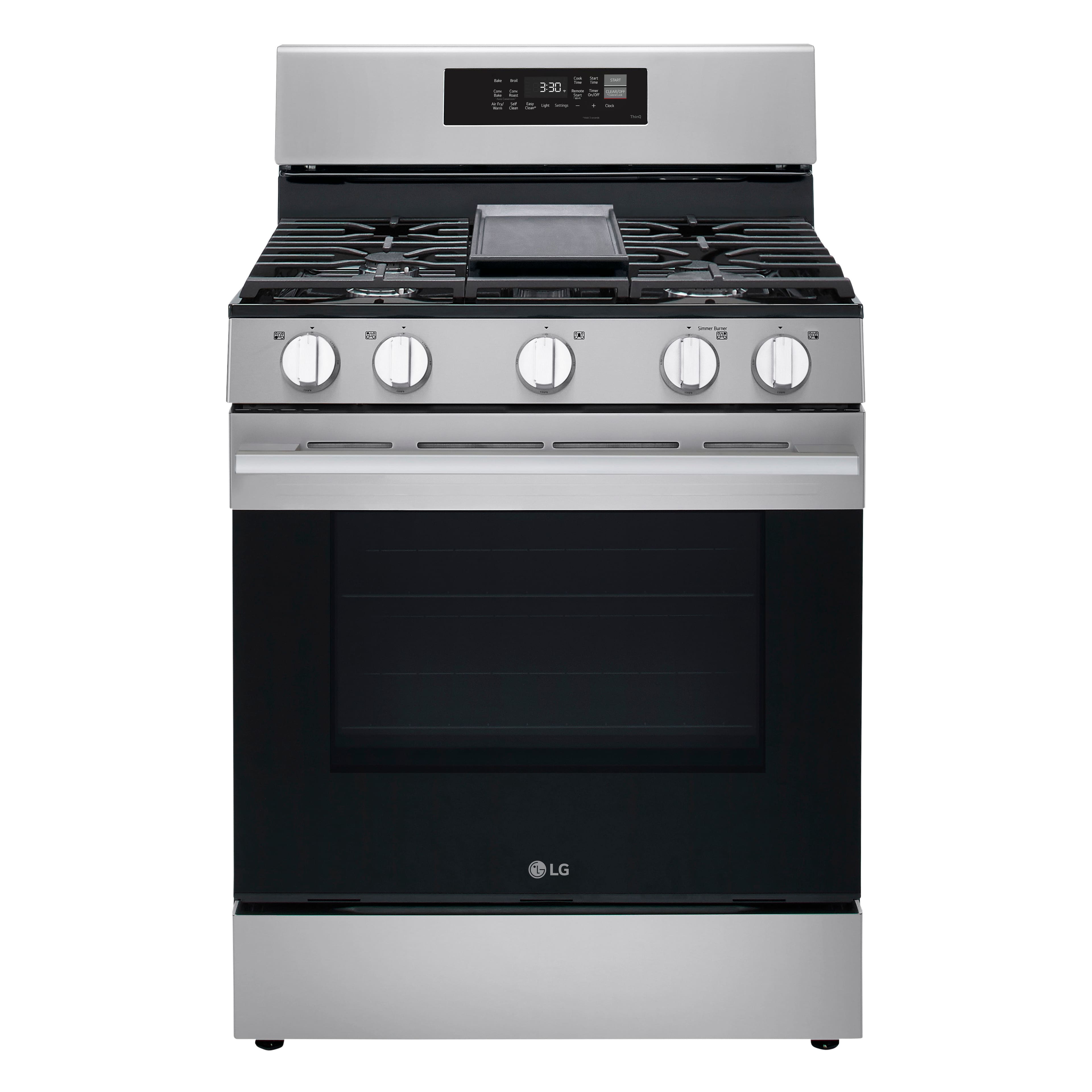 Alt View 3. LG - 6.3 Cu. Ft. Freestanding Gas True Convection Smart Range with EasyClean, Air Fry and UltraHeat 20K Burner - Stainless Steel.