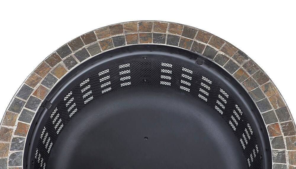Alt View 13. Fire Sense - Alpina Round Slate Top Fire Pit - Black.