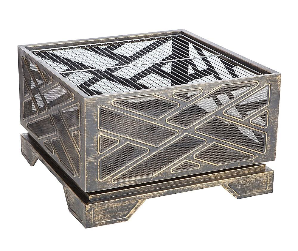 Alt View 13. Fire Sense - Catalano Square Fire Pit - Antique bronze.