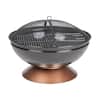 Front. Fire Sense - Degano Round Fire Pit - Black.