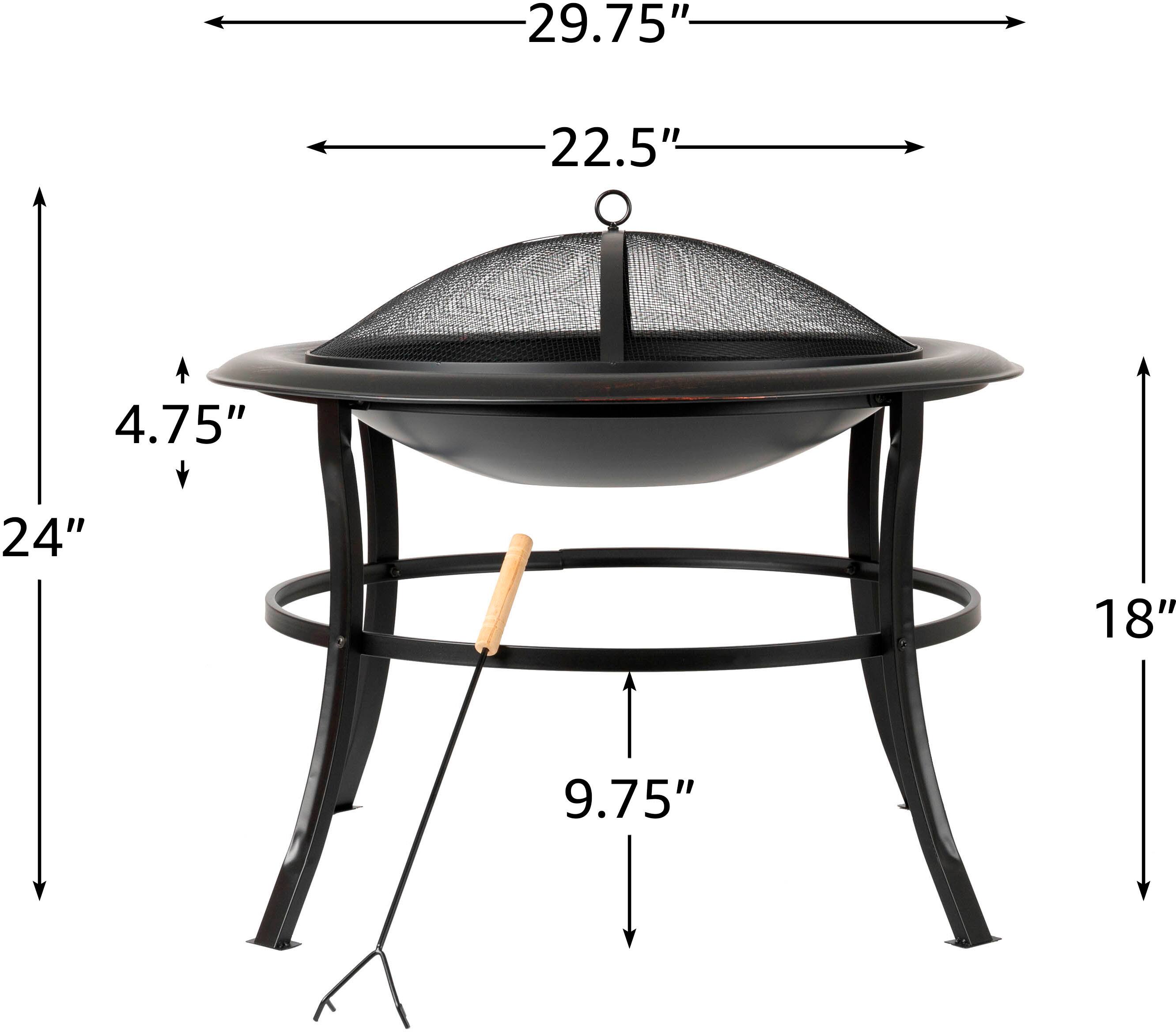 Alt View 19. Fire Sense - Tokia Round Fire Pit - Antique Bronze.