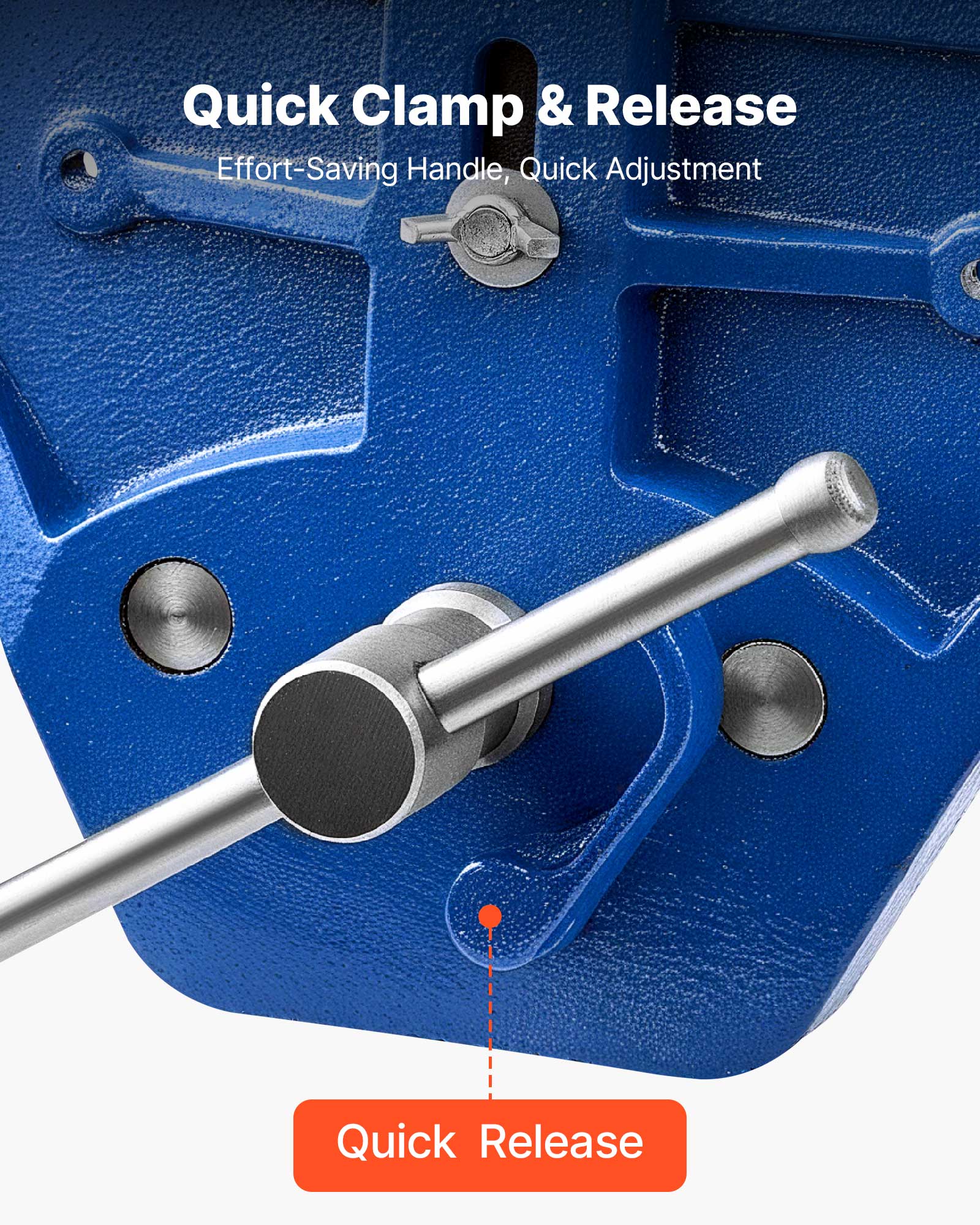 Quick Clamp & Release  
Effort-Saving Handle, Quick Adjustment  

Quick Release