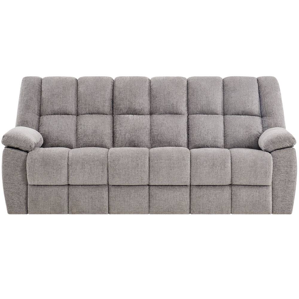 Front. Global Furniture USA - Britta Manual Reclining Sofa - Gray.