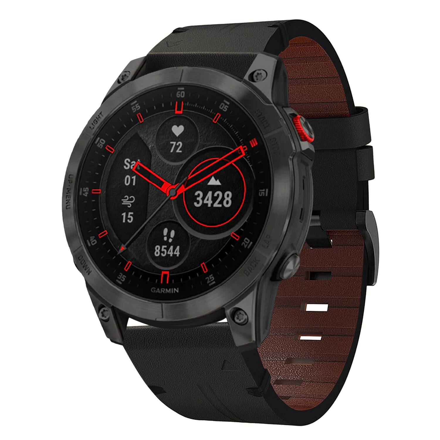 LIGHT  
MENU  
NMD0  
60 55 05  
D I  
START  
72 III  
STOP  
Sa 01  
1s  
2 3428  
15 20  
LAP  
8544  
O  
0  
BACK  
35 25  
GARMIN
