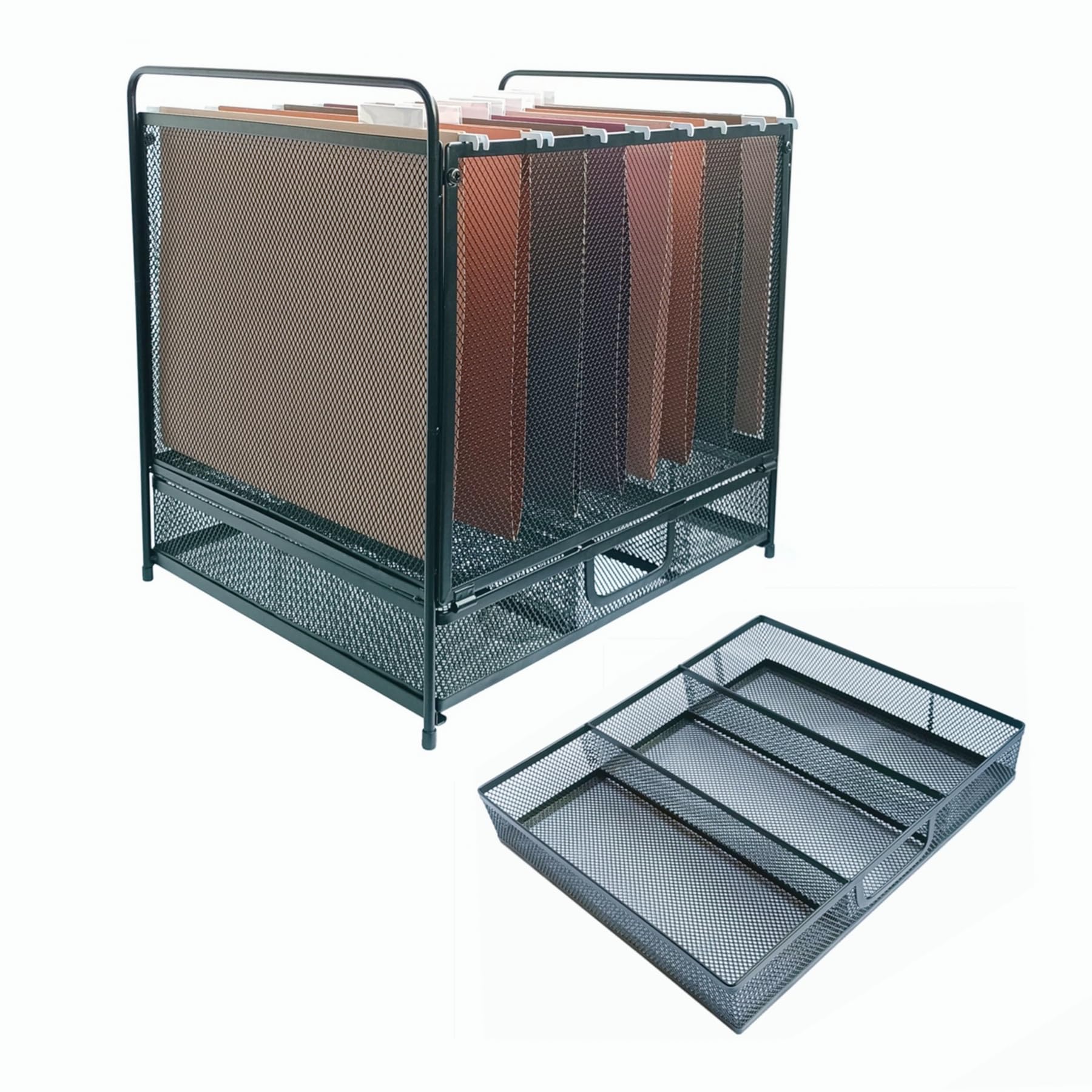 Alt View 3. Earthley Blooms - Mesh Desktop Hanging File Organizer Drawer Office Supplies Home Filing Letter Size.