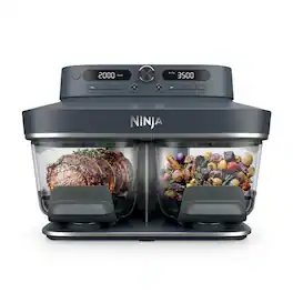 Ninja - CRISPi Pro 6-in-1 DualZone Glass Air Fryer, 8 quart, Dishwasher safe - Cyberspace