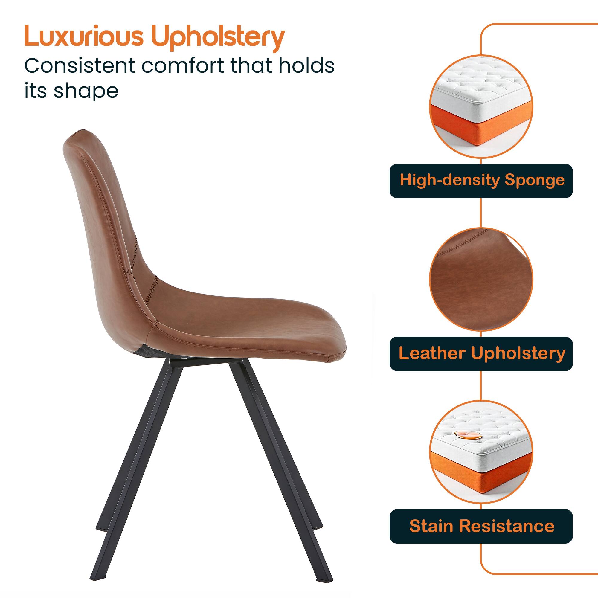 Luxurious Upholstery  
Consistent comfort that holds its shape

- High-density Sponge
- Leather Upholstery
- Stain Resistance
