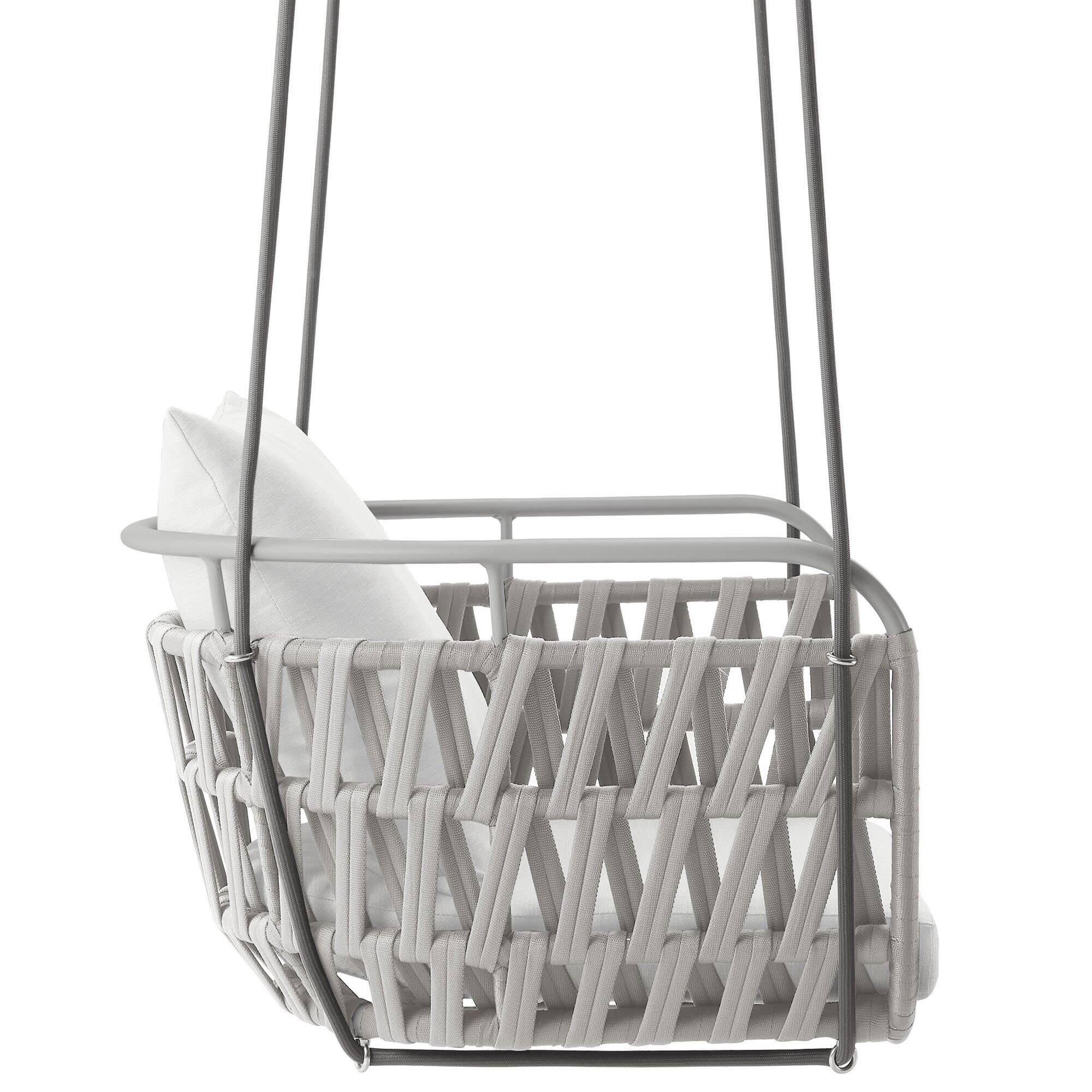 Alt View 3. Modway - Kaliah Outdoor Patio Aluminum Swing Chair by Modway - Light Gray White.