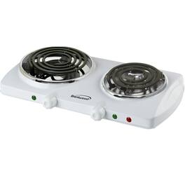 Brentwood - Electric 1500W Double Burner Spiral - White