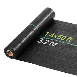 VEVOR - Weed Barrier Fabric Heavy Duty,1.4x50FT 3.2oz Landscape Fabric, Woven Weed Blocker Fabrics, Garden Fabrics Weeds Barrier - Black