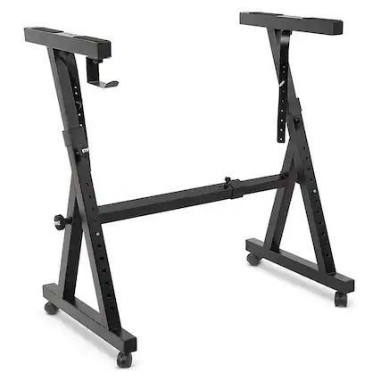 Front. Pyle - Pyle Port Universal Heavy-Duty Z Style Keyboard Stand, Adjustable Height & Width, Locking Wheels - PKST48.