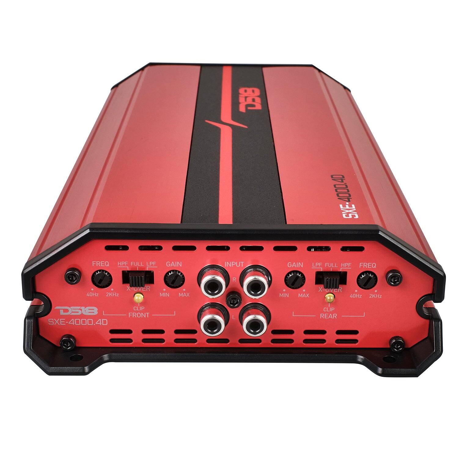 FREQ HPF FULL LPF  
GAIN  
D518 INPUT  
GAIN  
SXE-4000.40 SXE- LPF FULL HPF FREQ  
X-OVER 40Hz 2KHz MIN  
MAX  
R  
MIN  
MAX  
-OVER 40Hz 2KHz  
CLIP D518 FRONT SXE-4000.4D  
L  
CLIP REAR