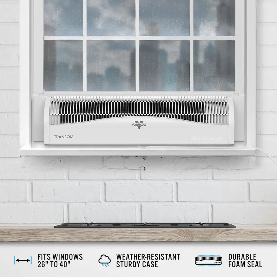 Vornado TRANSOM Window Fan with Reversible Exhaust, Remote Control Ice ...