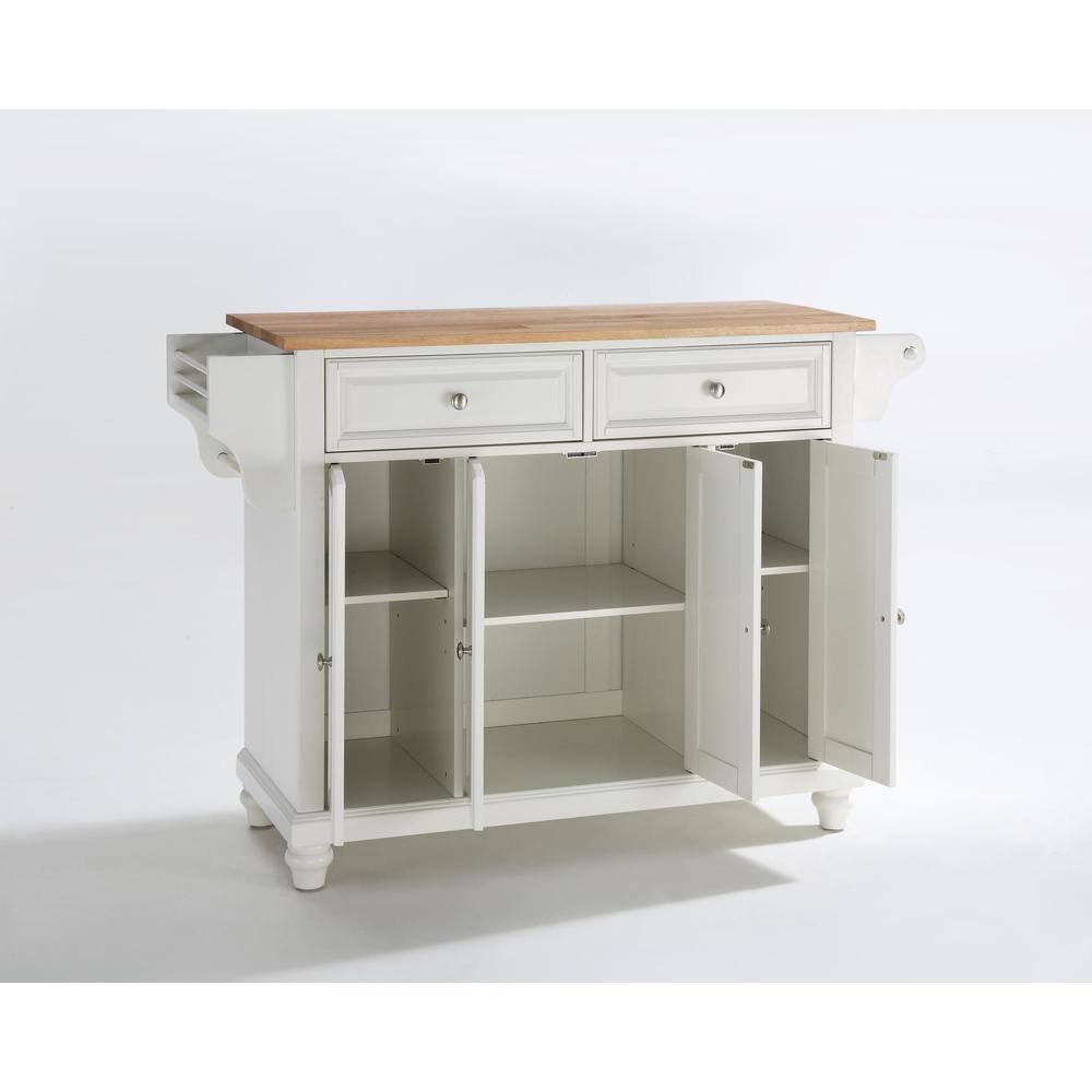 Angle. Crosley Furniture - Cambridge Wood Top Full Size Kitchen Island/Cart - White.