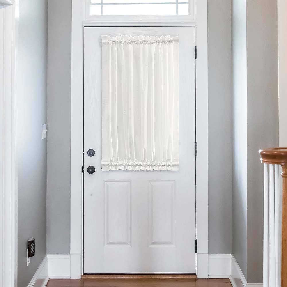 Angle. Ellis Curtain - Ellis Stacey 1.5" Rod Pocket High Quality Fabric Solid Color Door Panel 41"x72" Ice Cream - Ice cream.