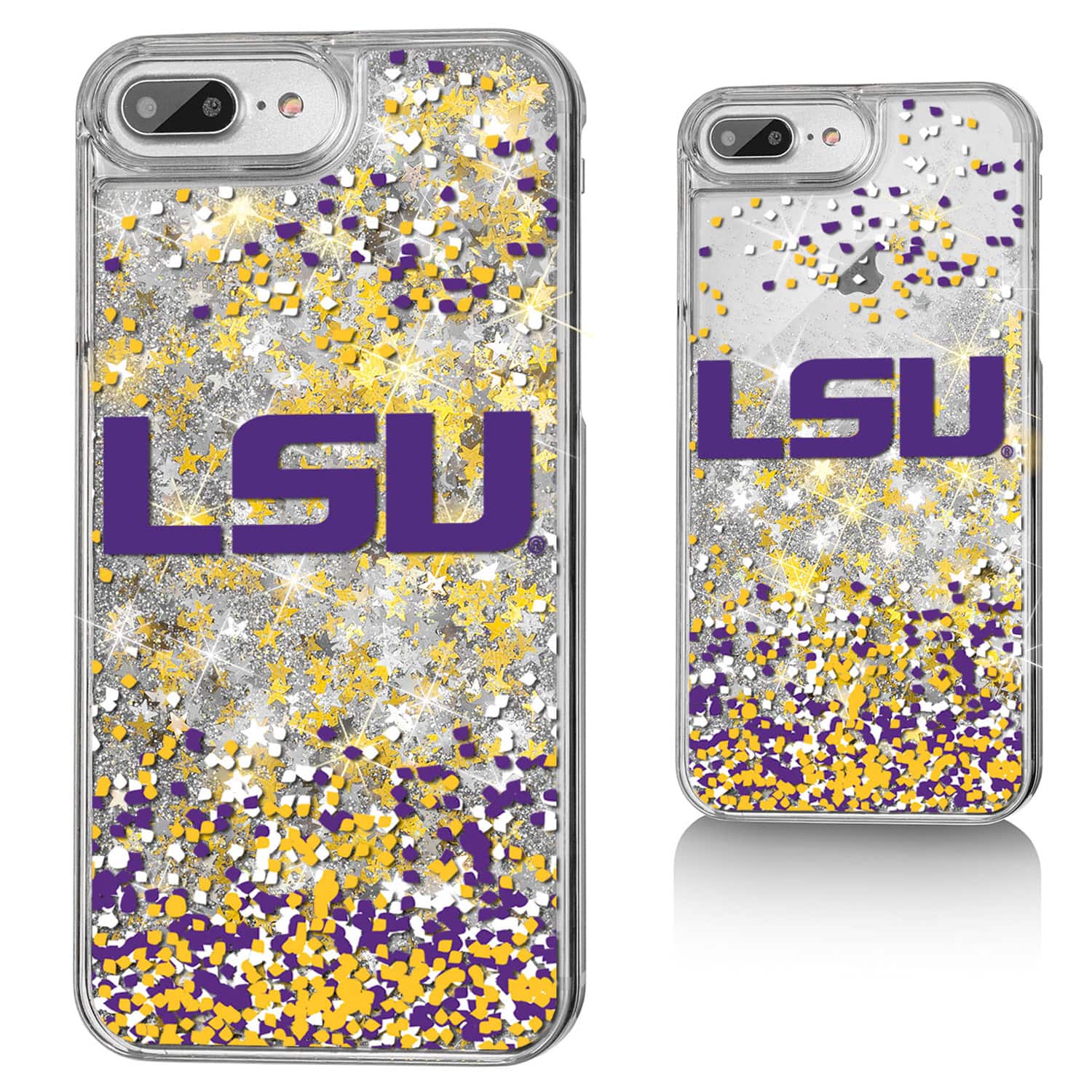 Keyscaper - NCAA - LSU Tigers iPhone Glitter Confetti Design Case - 13 - Multicolor