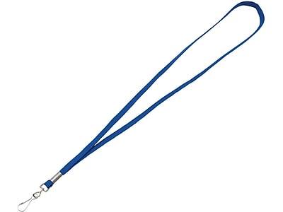 Front. Advantus - Advantus Deluxe Lanyard with J-Hook, Blue, 100/Box (97129) - Blue.