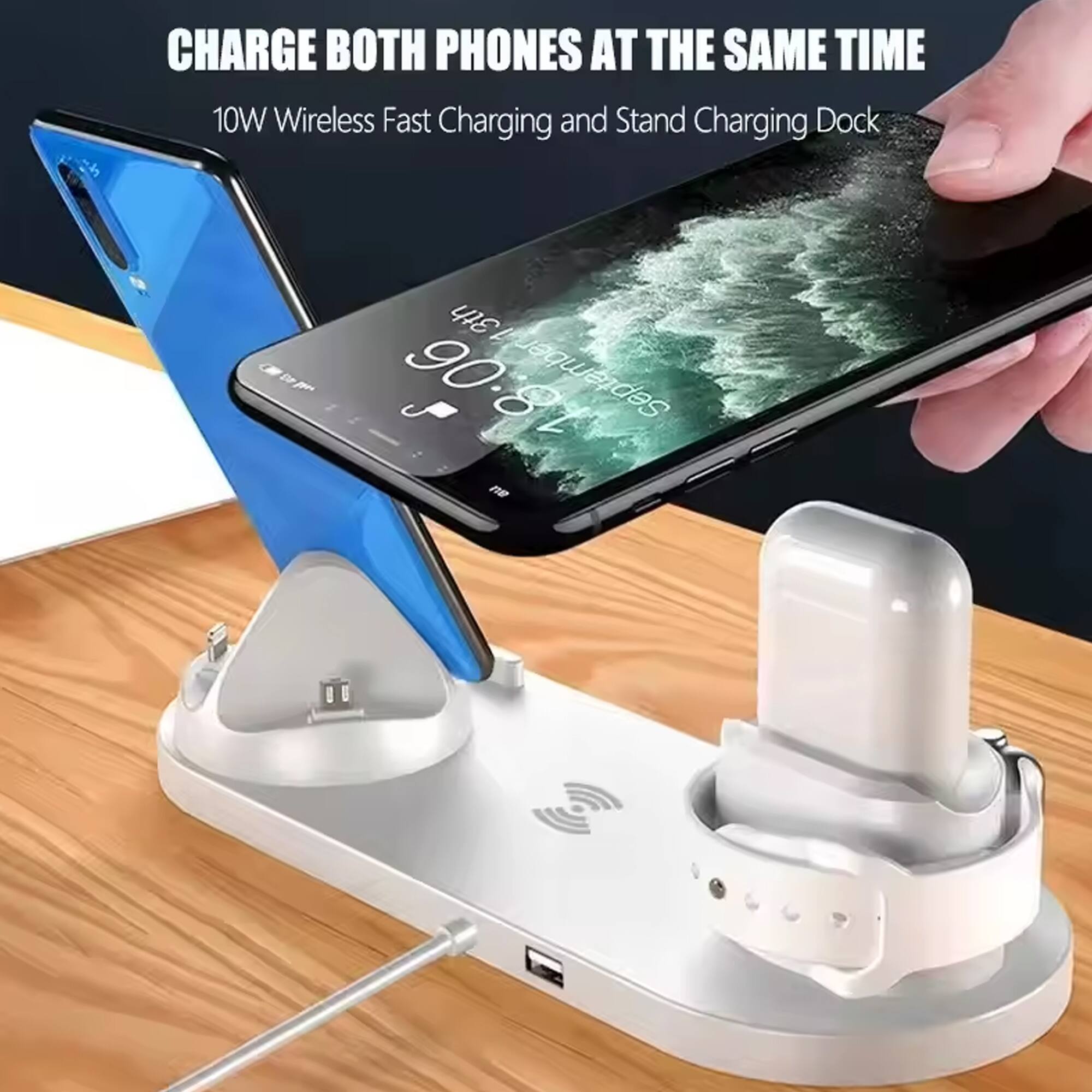 CHARGE BOTH PHONES AT THE SAME TIME  
10W Wireless Fast Charging and Stand Charging Dock