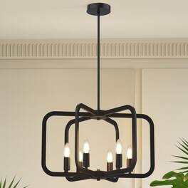 Lamp Depot - 6-Light Pendant Chandelier - Black