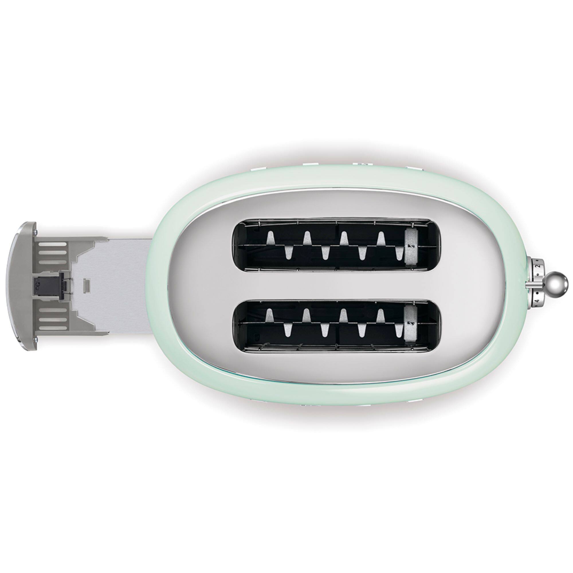 Alt View 1. SMEG - SMEG TSF01 2-Slice Wide-Slot Toaster - Pastel Green.