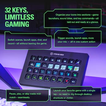 Elgato Stream Deck XL Wired Keypad with Back Lighting Black - Best Buy Elgato Stream Deck XL Wired Keypad with Back Lighting Black - Best Buy