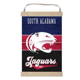 Jardine - South Alabama Jaguars Reversible Retro Logo Banner Sign - Blue