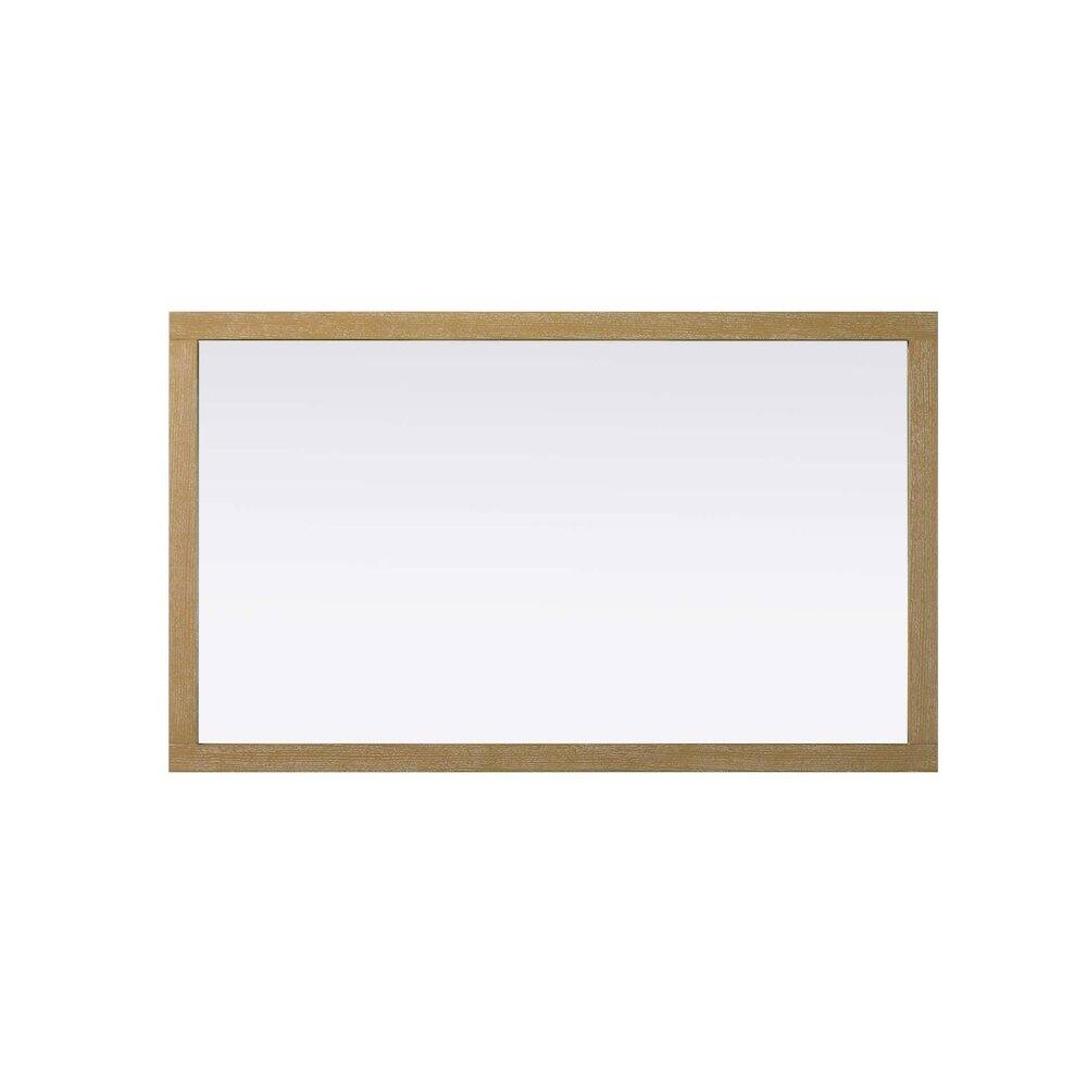 Back. Elegant Kitchen and Bath - Noah Wooden Rectangle Mirror 60 x 36 in Linen Oak - Linen Oak.