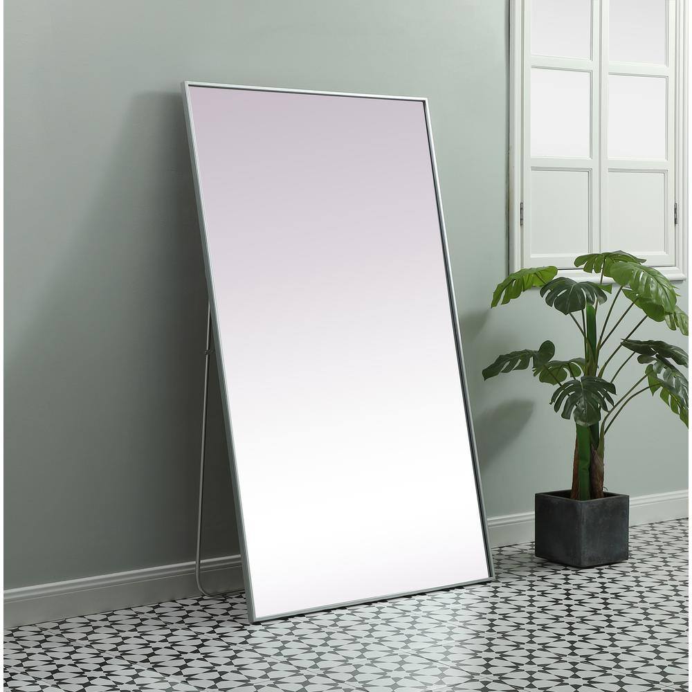 Alt View 5. Elegant Decor - Metal Frame Rectangle Full Length Mirror 36x60 Inch in Silver - Silver.