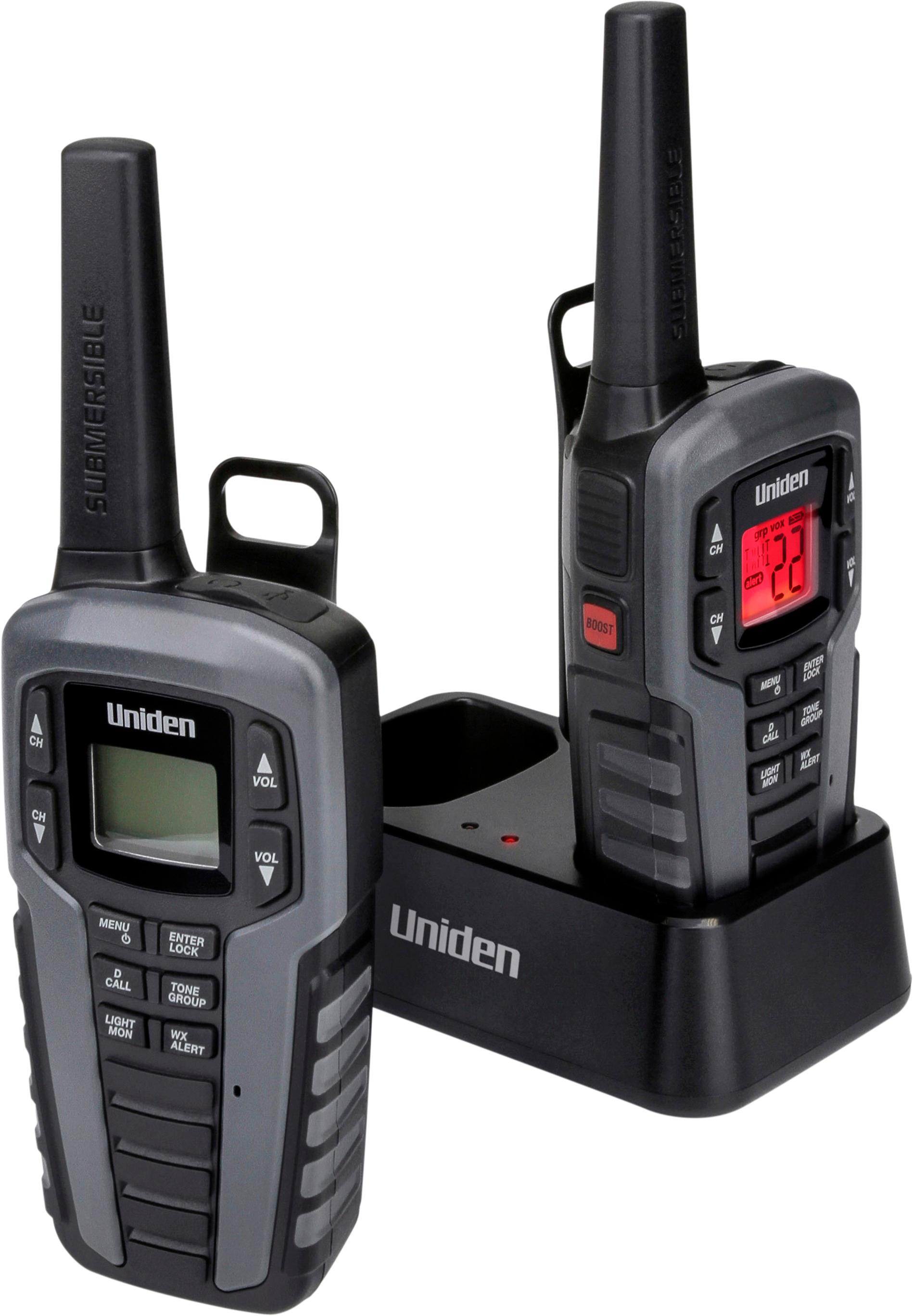 Left View: Uniden - 37-Mile, 22-Channel FRS/GMRS 2-Way Radios (Pair)
