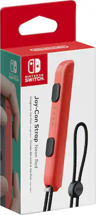 Front. Nintendo - Joy-Con™ Wrist Strap - Neon Red.