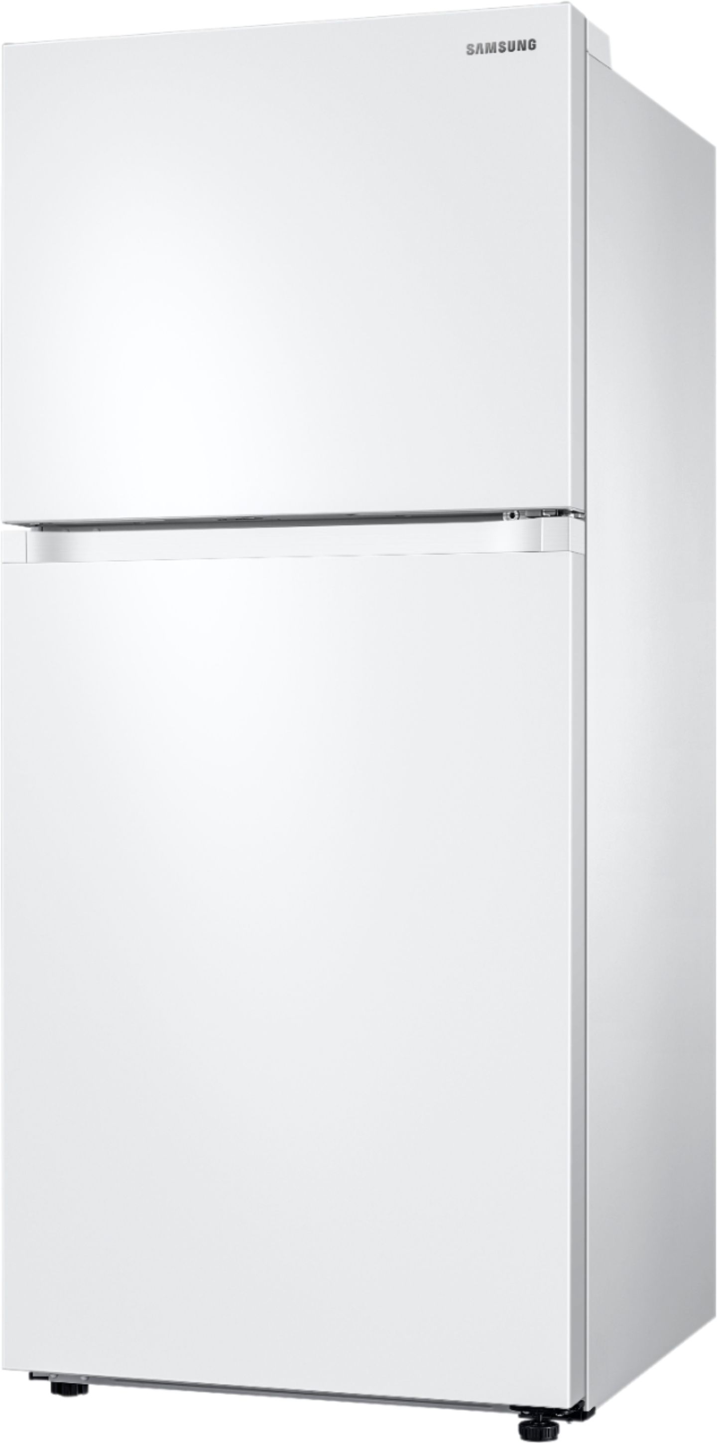 Left View: Samsung - 17.6 Cu. Ft. Top-Freezer Refrigerator - White