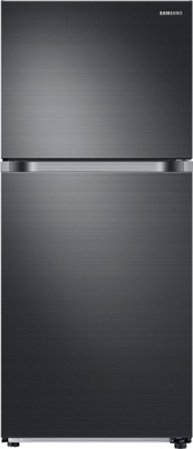 Front Zoom. Samsung - 17.6 Cu. Ft. Top-Freezer  Fingerprint Resistant Refrigerator - Black stainless steel.